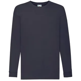 FRUIT OF THE LOOM KIDS VALUEWEIGHT LONG SLEEVE T - Kinder langarm Shirt mit Rundhalsausschnitt, deep navy, 140