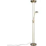 Bronzene Stehleuchte Mit Leselampe Inkl. Led Und Dimmer - Diva 2