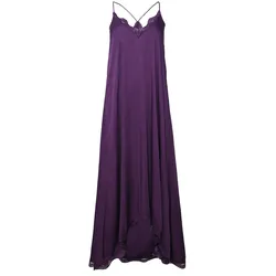 Maxikleid NASSAU BEACH "NB231048", Damen, Gr. 50 (M), US-Größen, lila (schwarz lila), 100% Viskose, Kleider