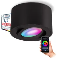 SSC-LUXon CELI-1B Aufbaustrahler schwarz gebürstet schwenkbar mit Smart WiFi