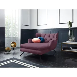 Candy Loveseat 3C CANDY "Beatrice Loungesessel", rot (bordeaux), B:126cm H:95cm T:160cm, Samt-Optik (100% Polyester), Sessel, mit Knopfheftung im Rücken, Fernsehsessel, Relaxsessel