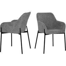 SIT Möbel SIT grau (grau, schwarz, schwarz), B:63cm H:79cm T:51cm, Metall, Polyester, Stühle, Armlehnstuhl, Oeko-Tex zertifiziert