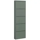 PREISBRECHER Schuhkipper Bert, 5 Klappen, 10 paar Schuhe, in salbei, Metall - 51x170x16cm (BxHxT)