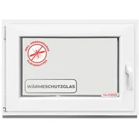 GLASSO Fenster 60x40 cm 3-fach Verglasung - Kunststofffenster 76mm Profil -Din Links-BxH: 600x400mm- Ideal für alle Wohnbereiche | Gartenhaus | Garagenfenster | Kellerfenster Dreh-Kipp-Funktion