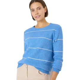Cecil Gestreifter Strukturpullover Blau M