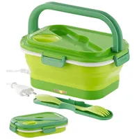 Rosenstein & Söhne Faltbare elektrische Thermo-Lunchbox mit Multifunktions-Besteck, 0,8