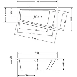Duravit Paiova Eckbadewanne 100 x 170 cm (700213000000000)