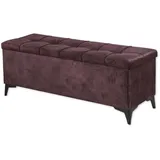 ed exciting design Truhenbank ED EXCITING DESIGN OREGON lila Aubergine B:139cm H:58cm T:50cm, 100% Polyester, Sitzbänke, Breite 140cm, Bettbank mit Stauraum