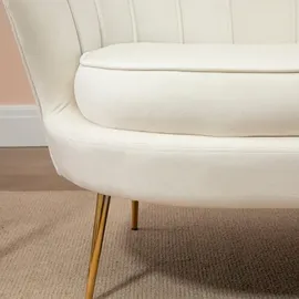 Homcom Sofa, Creme, Textil, 77x77x130 cm, - Couches, Sofas