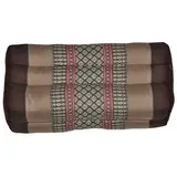 Wilai Kapok Thaikissen, Yogakissen, Massagekissen, Tantrakissen, Sofakissen, Meditationskissen, Kopfkissen, Strandkissen - Braun/Beige (Meditation 12x18x37)
