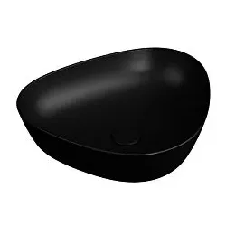 Vitra Plural Aufsatzschale 7812B483-0016 47 x 40 x 13 cm, schwarz matt, asymmetrisch, ohne Überlauf/Hahnloch