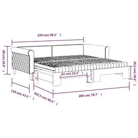 vidaXL Tagesbett Ausziehbar mit Matratzen Dunkelgrün 100x200 cm Samt