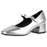 VAN HILL Mary Janes in Silber
