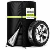 Reifenabdeckung für 4 Reifen Ø84 x H120 cm – 420D Oxford Reifenschutzhülle mit Reißverschluss & Kordelzug, wetterfeste Reifenhülle für Sommer- & Winterreifen, Felgenbaum & Reifenstapel