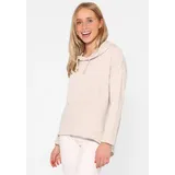 Zwillingsherz Hoodie "Moin" Kapuze, Kordelzug, Langarm, maritimer Schriftzug beige L/XL