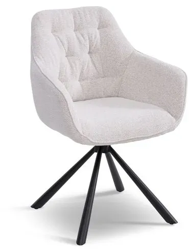 [de]sign & more Stuhl Riverside Stoff Beige Creme