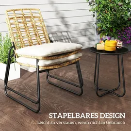 Outsunny Rattan Set 3-tlg. Beige/Braun