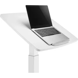 Maclean Brackets Höhenverstellbarer Laptoptisch mit Rollen Sitz-steh-Schreibtisch Gasfeder Höhenverstellbar bis max. 113cm 30 Grad Neigbar Belastbar bis 8kg (Weiße Farbe)