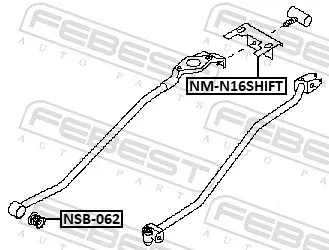 FEBEST Lagerbock, Schaltgestänge nmn16shift für NISSAN