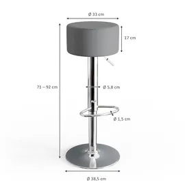 Vicco Barhocker 2er Set 33 x 92 cm Grau