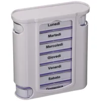 Pillendose wöchentlicher Tower, 4 herausnehmbare Fächer, italienische Aufschrift, Pillendose für 7 Tage