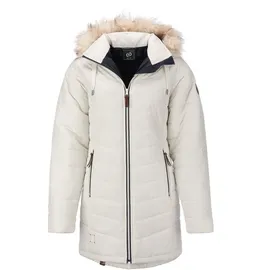 Dry Fashion Damen Steppmantel Wintermantel Göteborg - Winterjacke Steppjacke Winter Mantel für Frauen Atmungsaktiv Gefüttert in Beige Größe 38 - 38