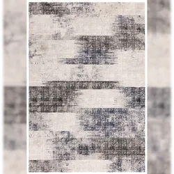 Velours-Teppich | 120x170 cm, 1,1 cm Florhöhe | Dunkelblau | Geometrisches Muster | Pflegeleicht | Wohnzimmer | TIBER-Orte Kollektion | Kadima Design
