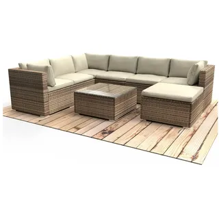 Brast Rattan Gartenlounge Set Luxus braun
