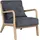 byLIVING Sessel NOHR Grob-Cord 65,5 x 78 x 84 cm Grau mit Zierkissen
