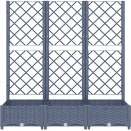 vidaXL Pflanzkübel mit Spalier 120 x 40 x 121,5 cm Dunkelgrau