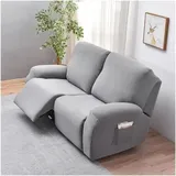 Stretch-sesselbezug Für 2-sitzer-relaxsessel, Bequemer Sofabezug Mit Tasche, Hellgrau