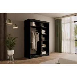 altdecor Schiebetürenschrank VESLI 120 x 215 x 61 cm Schwarz