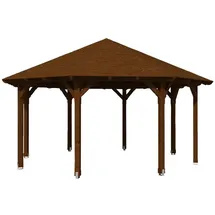 SKANHOLZ SKAN HOLZ Pavillon Lyon Größe 3 - Ø 557 cm, lasiert in nussbaum