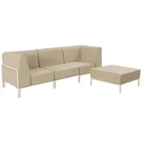 Oviala Modulares niedriges Gartenmöbel 4 Plätze Beige