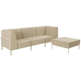 Oviala Modulares niedriges Gartenmöbel 4 Plätze Beige