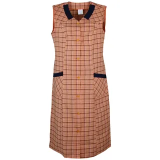 Knopfkittel Damen Mischgewebe kariert Schürze ohne Arm Kochschürze Kittelschürze, Größe:60, Design:Design 5 - 60