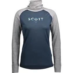 Scott High Neck Shirt W's Defined Merino light grey melange/dark blue (7050) S