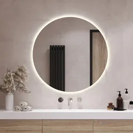 Tulup LED-Lichtspiegel Ø40 cm Badspiegel Dekospiegel Runder Spiegel mit LED-Hintergrundbeleuchtung (Warmweiß 3000K)