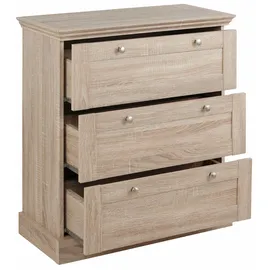 OTTO home Schubkastenkommode 75 x 80 x 35 cm Braun / Weiß