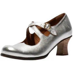 Pumps FLY LONDON "Fly London Pumps Leder", Damen, Gr. 38, silber, Leder, casual, Schuhe