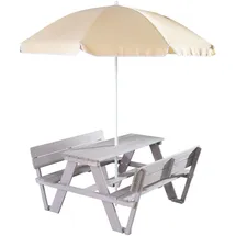 roba Picknick for 4 Kindersitzgruppe mit Lehne inkl. Schirm grau
