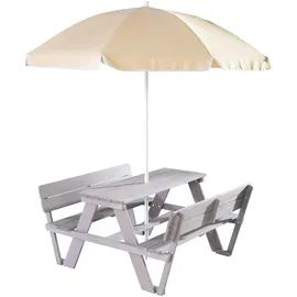 roba Picknick for 4 Kindersitzgruppe mit Lehne inkl. Schirm grau