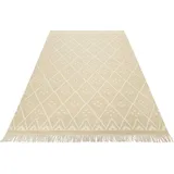 Green Looop Teppich GREEN LOOOP "Vermont GL-82101", beige (beige, creme), B:80cm H:5mm L:150cm, Baumwolle, Schurwolle, Teppiche, Teppich, handgewebter Naturfaserteppich aus 80% Wolle 20% Baumwolle, Wohnzimmer