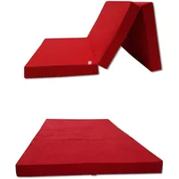 Odolplusz Klappmatratze Faltmatratze Klappbett - Made IN EU - als Matratze Gästebett Gästematratze einsetzbar (Rot, 80 x 200 cm)