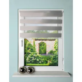 HOME WOHNIDEEN Doppelrollo STRIPES 50 x 150 cm grau