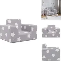 Vidaxl - Kindersofa Hellgrau mit Sternen Weich Plüsch - Kindersofa - Kindersofas - Minisofa - Kindersofa