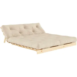 Karup Roots 160 Schlafsofa, Gästebett, Sofa mit Futonmatratze«, (2 St.), Inkl. Futonmatratze, Liegefläche 160x200 cm, FSC® zertifizierte Kiefer beige