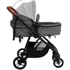 vidaXL 2-in-1 Kinderwagen hellgrau und schwarz 10335