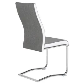 CARO-Möbel Esszimmerstuhl ALBA Stoffbezug grau/weiß 4er Set