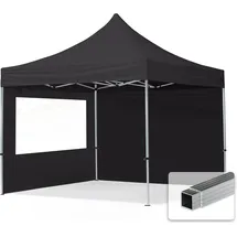TOOLPORT Faltpavillon Economy 3 x 3 m inkl. 2 Seitenteile schwarz 59015